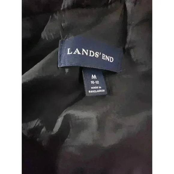 Lands End Quilted Jacket Women's M 10-12 Black Barn Chore Lightweight Coat Warm - Picture 3 of 4